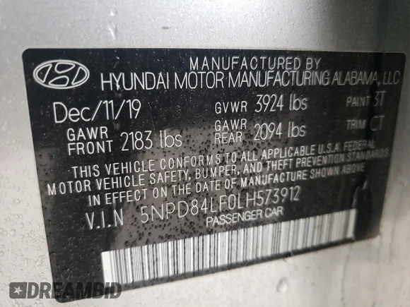 ✅ 2020 Hyundai Elantra Value Edition • VIN: 5NPD84LF0LH573912 • Lot: 72081652. Wystawiony na Copart z przebiegiem Nie podano. Bezpłatny archiwum sprzedaży aukcyjnych z USA i szczegółowy raport historii pojazdu na DreamBid. Zdjęcie 13.