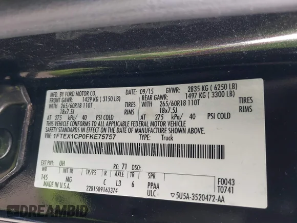 ✅ 2015 Ford F-150 XLT • VIN: 1FTEX1CP0FKE75757 • Лот: 43733250. Опубліковано раніше на IAAI з пробігом 97 929 миль. Безкоштовний доступ до архіву аукціонних продажів зі США та докладний звіт про історію автомобіля на DreamBid. Зображення 9.