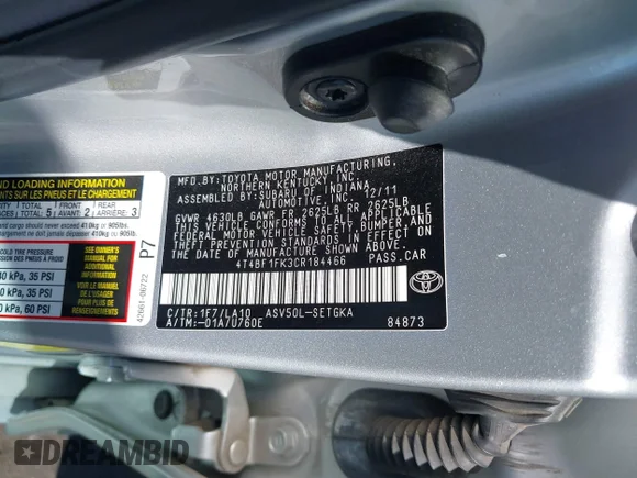 ✅ 2012 Toyota Camry XLE • VIN: 4T4BF1FK3CR184466 • Lot: 44457832. Wystawiony na IAAI z przebiegiem 147 261 mil. Bezpłatny archiwum sprzedaży aukcyjnych z USA i szczegółowy raport historii pojazdu na DreamBid. Zdjęcie 9.