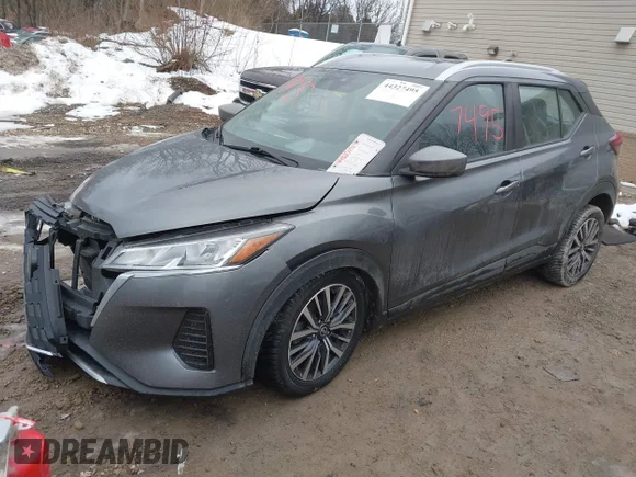 ✅ 2021 Nissan Kicks SV • VIN: 3N1CP5CV2ML465968 • Lot: 44327495. Listed on IAAI with 91,048 mi. Free auction sales archive from the USA and detailed vehicle history report at DreamBid. Image 2.