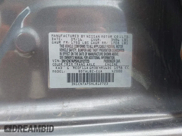 ✅ 2017 Nissan Versa S Plus • VIN: 3N1CN7AP5HL812723 • Лот: 45172433. Опубліковано раніше на IAAI з пробігом 102 738 миль. Безкоштовний доступ до архіву аукціонних продажів зі США та докладний звіт про історію автомобіля на DreamBid. Зображення 9.