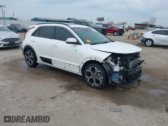 ✅ 2023 Kia Niro EX • VIN: KNDCR3LE3P5057110 • Lot: 44392013. Listed on IAAI with 53,755 mi. Free auction sales archive from the USA and detailed vehicle history report at DreamBid. Image 1.
