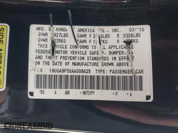 ✅ 2010 Acura TL Technology • VIN: 19UUA9F50AA008425 • Lot: 43894808. Wystawiony na IAAI z przebiegiem 268 126 mil. Bezpłatny archiwum sprzedaży aukcyjnych z USA i szczegółowy raport historii pojazdu na DreamBid. Zdjęcie 9.