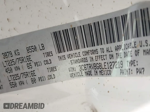 ✅ 2020 Ram ProMaster Cargo • VIN: 3C6TRVBG8LE127219 • Lot: 41229938. Wystawiony na IAAI z przebiegiem Nie podano. Bezpłatny archiwum sprzedaży aukcyjnych z USA i szczegółowy raport historii pojazdu na DreamBid. Zdjęcie 9.