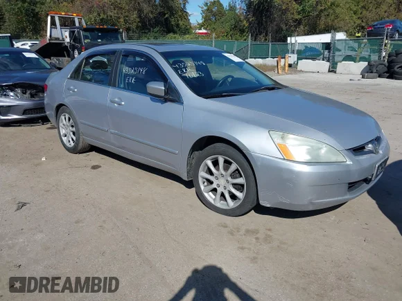 ✅ 2005 Honda Accord EX-L • VIN: 1HGCM558X5A010406 • Lot: 43525148. Listed on IAAI with 319,453 mi. Free auction sales archive from the USA and detailed vehicle history report at DreamBid. Image 1.