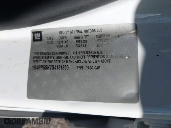 ✅ 2016 Buick Verano • VIN: 1G4PP5SK7G4131205 • Lot: 43976945. Wystawiony na IAAI z przebiegiem 110 656 mil. Bezpłatny archiwum sprzedaży aukcyjnych z USA i szczegółowy raport historii pojazdu na DreamBid. Zdjęcie 9.