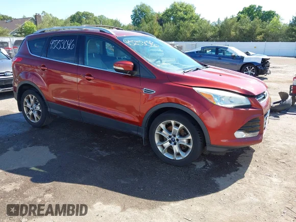 ✅ 2014 Ford Escape Titanium • VIN: 1FMCU9J91EUB13454 • Lot: 45253046. Listed on IAAI with 185,604 mi. Free auction sales archive from the USA and detailed vehicle history report at DreamBid. Image 1.