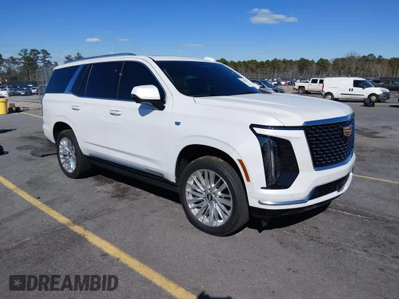 ✅ 2025 Cadillac Escalade 4WD Premium Luxury • VIN: 1GYS9BRL3SR110492 • Lot: 44438164. Listed on IAAI with 27,503 mi. Free auction sales archive from the USA and detailed vehicle history report at DreamBid. Image 1.