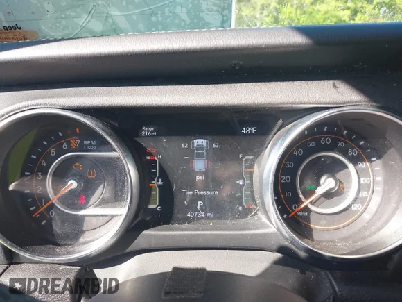 ✅ 2023 Jeep Gladiator Overland • VIN: 1C6HJTFG9PL549685 • Lot: 42037635. Listed on IAAI with 40,734 mi. Free auction sales archive from the USA and detailed vehicle history report at DreamBid. Image 7.