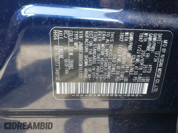 ✅ 2025 Nissan Rogue SV • VIN: JN8BT3BBXSW161301 • Lot: 45237508. Listed on IAAI with 10,137 mi. Free auction sales archive from the USA and detailed vehicle history report at DreamBid. Image 9.