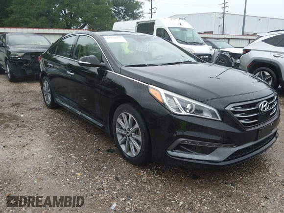 ✅ 2017 Hyundai Sonata Sport • VIN: 5NPE34AF0HH469997 • Lot: 45013968. Listed on IAAI with 120,490 mi. Free auction sales archive from the USA and detailed vehicle history report at DreamBid. Image 1.
