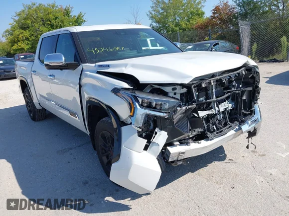 ✅ 2025 Toyota Tundra 1794 Edition • VIN: 5TFMC5DB3SX095620 • Lot: 43246058. Listed on IAAI with 5,435 mi. Free auction sales archive from the USA and detailed vehicle history report at DreamBid. Image 1.